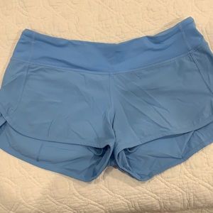Lululemon light blue speed shorts size 8